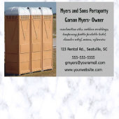 Editable Porta Potty Rental Visitenkarte
