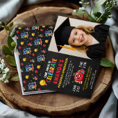 Editable Preschool Graduation Party Girl Einladung