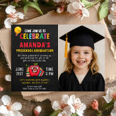 Editable Preschool Graduation Party Girl Einladung
