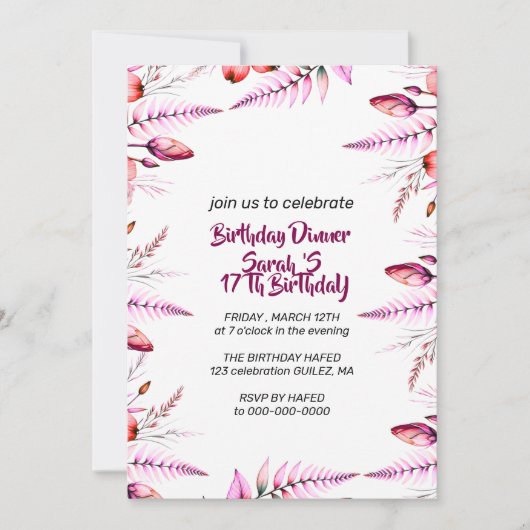 Editable Princess Birthday Invitation| Princess Einladung (Vorderseite)