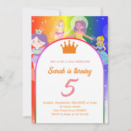 Editable PRINCESS Geburtstagsparty Einladung