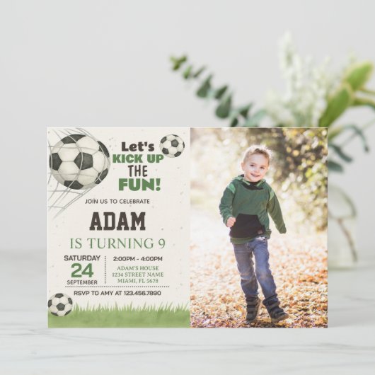 Editable & Printable Sports Party Einladung für Ki (Stehend Vorderseite)