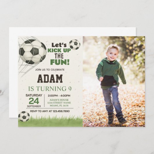 Editable & Printable Sports Party Einladung für Ki (Vorne/Hinten)