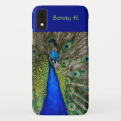 Editable Proud Peacock Blues and Grüntöne Case-Mate iPhone Hülle (Rückseite)