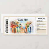 Editable Puerto Rico Flugzeug Boarding Ticket Einladung (Vorne/Hinten)