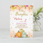 Editable Pumpkin Birthday Einladung (Stehend Vorderseite)