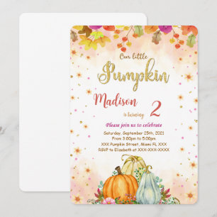 Editable Pumpkin Birthday Einladung