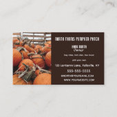 Editable Pumpkin Patch Farm Visitenkarte (Vorderseite)