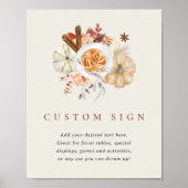 Editable Pumpkin Spice Baby Duschunterlage Poster (Vorne)