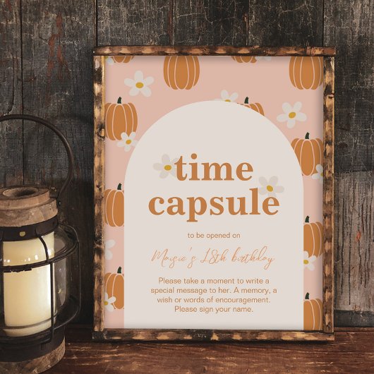 Editable Pumpkin Time Capsule Sign