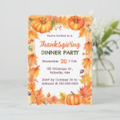 Editable Pumpkins und Herbstleaves Erntedank Einladung (Stehend Vorderseite)