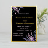 Editable Purple and Pink Flowers Anniversary Folieneinladung (Stehend vorne)