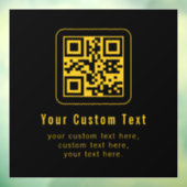 Editable QR Code & Text Template | Black & Gold Fensteraufkleber (Blatt 3)