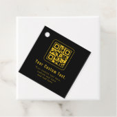 Editable QR Code & Text Template | Black & Gold Geschenkanhänger (Beispiel)