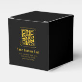 Editable QR Code & Text Template | Black & Gold Geschenkschachtel (Vorderseite)