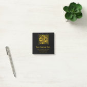 Editable QR Code & Text Template | Black & Gold Post-it Klebezettel (Büro)