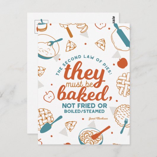 Editable Quotes Apple Pie Design Postkarte (Vorne/Hinten)