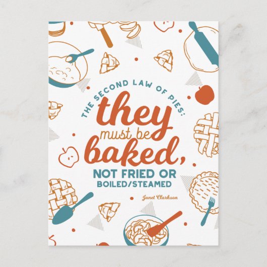 Editable Quotes Apple Pie Design Postkarte (Vorderseite)