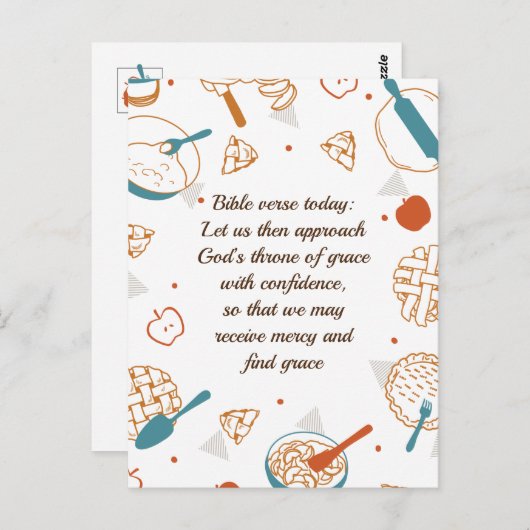 Editable Quotes Apple Pie Design Postkarte (Vorne/Hinten)