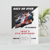 Editable Race Car Birthday Einladung (Stehend Vorderseite)