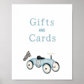Editable Race Car Ride On Gifts Cards signieren Poster (Vorne)