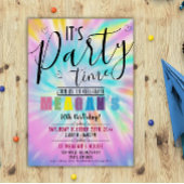 Editable Rainbow Gefärbte Krawatte Birthday Party Einladung