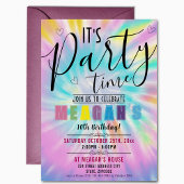 Editable Rainbow Gefärbte Krawatte Birthday Party Einladung