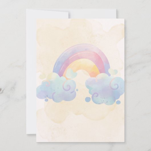 Editable Rainbow Sequin 5th Birthday invitation Einladung (Rückseite)