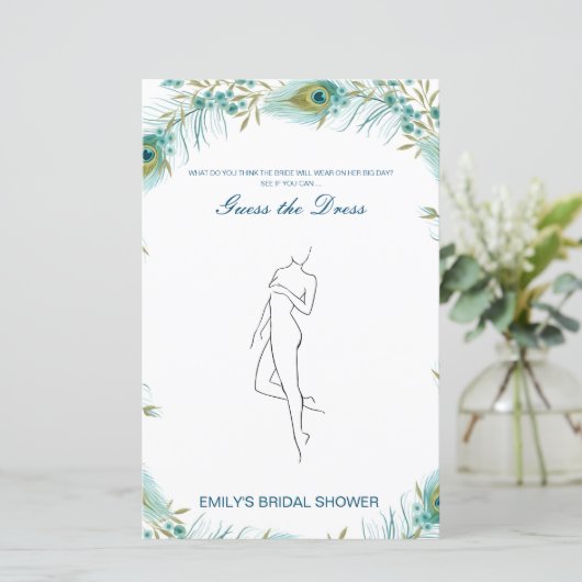 Editable Ratgeber für das Dress Brautparty Game (Stehend Vorderseite)