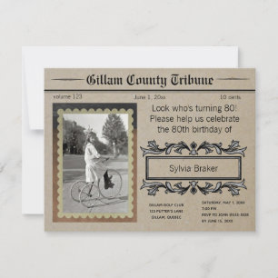 Editable Read All about It Vintagen Geburtstag Einladung