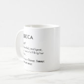 Editable Rebecca name definition, custom name Kaffeetasse (Vorderseite Links)