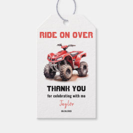 Editable Red ATV Wheeler Bike Geburtstag Geschenkanhänger