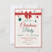 Editable Red Bow Holiday Gathering Invitation  Einladung (Vorderseite)
