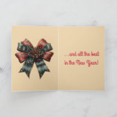 Editable Red Gift and Bow Christmas Karte (Innenseite)