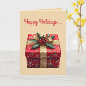 Editable Red Gift and Bow Christmas Karte (Gelbe Blume)