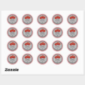 Editable Red Gingham Tomato Sauce Label Stickers (Blatt)