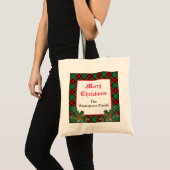 Editable Red Green Kariert mit Holly Tragetasche (Vorderseite (Produkt))