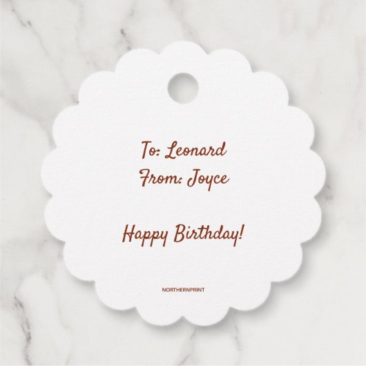 Editable Red Tee Cup Across Miles Tea Beutel Geschenkanhänger (Rückseite)