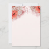 Editable Red Watercolor Quinceañera Einladung (Rückseite)