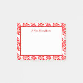 Editable Red White Peppermint Pattern Holiday Post-it Klebezettel (Vorderseite)