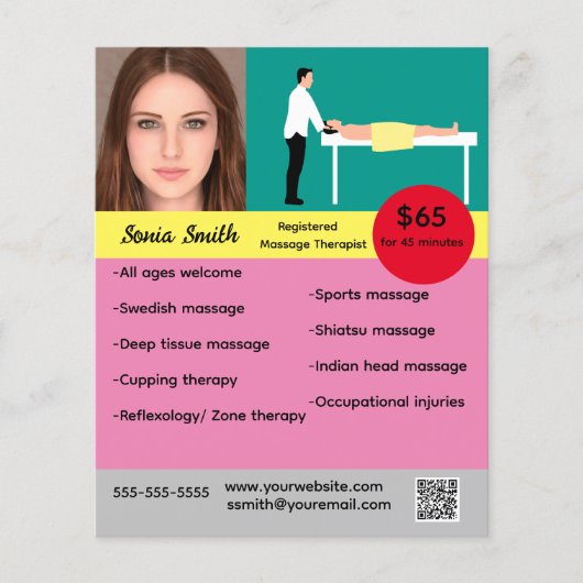 Editable Registered Massage Therapist Flyer (Vorne)