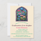 Editable Religious Church Stated Glass Blume Einladung (Vorderseite)