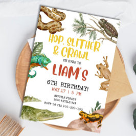 EDITABLE Reptile Birthday Invitation Boy, Lizard Einladung