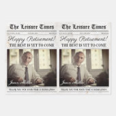 Editable Retirement Newspaper Blume Bouquet Geschenkpapier Set (Vorderseite 3)