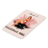 Editable Retro Calendar Girl Magnet (Linke Seite)