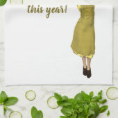 Editable Retro Lady Self Clean House Anfrage Geschirrtuch (Gefaltet)