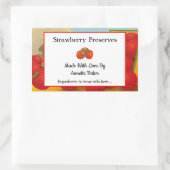 Editable Retro Strawberry Farm Canning Labels Rechteckiger Aufkleber (Tasche)