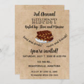 Editable Ribfest Einladungskarte Einladung (Vorne/Hinten)