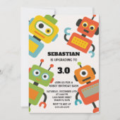 Editable Robot Birthday Party Einladung (Vorderseite)