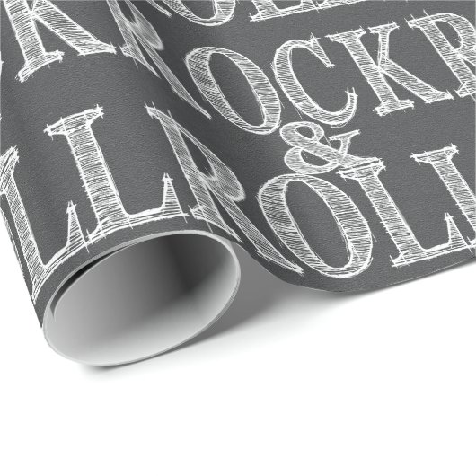 Editable Rock & Roll Leather Geschenkpapier (Rolleneckpunkt)